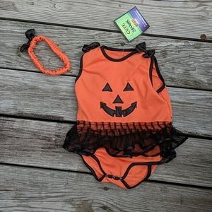 Baby pumpkin costume with headband